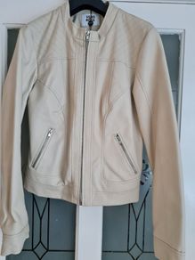 BNWT Cream PU leather jacket size L