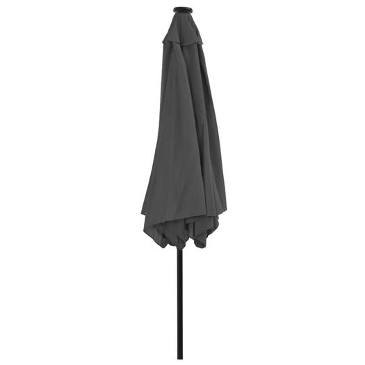 Outdoor Parasol with LED Lights and Steel Pole 300cm Anthracite