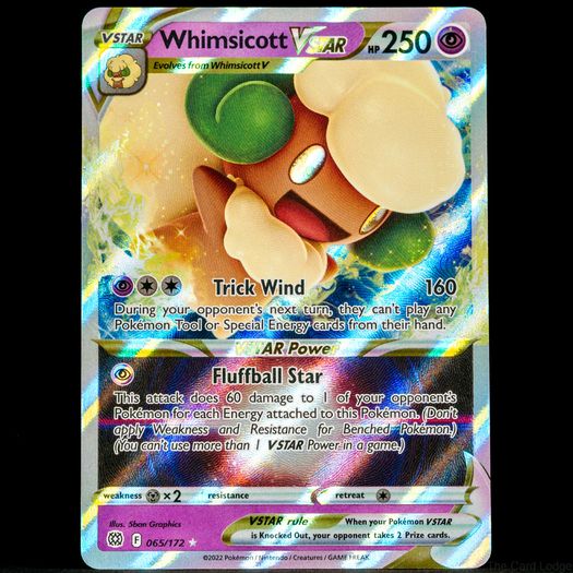 Whimsicott VSTAR 065/172 Ultra Rare Holo Brilliant Stars SWSH Pokemon Card