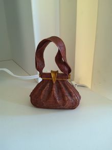 Vintage Just the Right Shoe/Style Music Box Purse Figurine