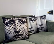 Fornasetti Style Cushion Cover with Filler