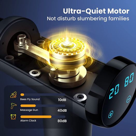 Portable Muscle Massage Gun Device with 10 Massage Heads 20 Speeds with LCD Touch Screen