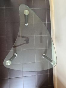 Teardrop shaped glass table