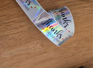 Thank You Laser Stickers / Large / 3" / 120 / NEW