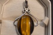 925 Sterling Silver Tigers Eye Pendant