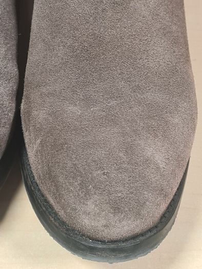 Women's Amy Huberman Bourbon Ankle Boots Heels Grey Leather Suede Size Uk 6 Eu 39