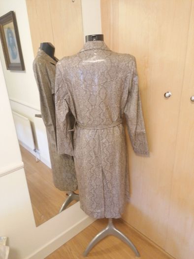 Women's Coat River Island Trench Faux Leather Size 16