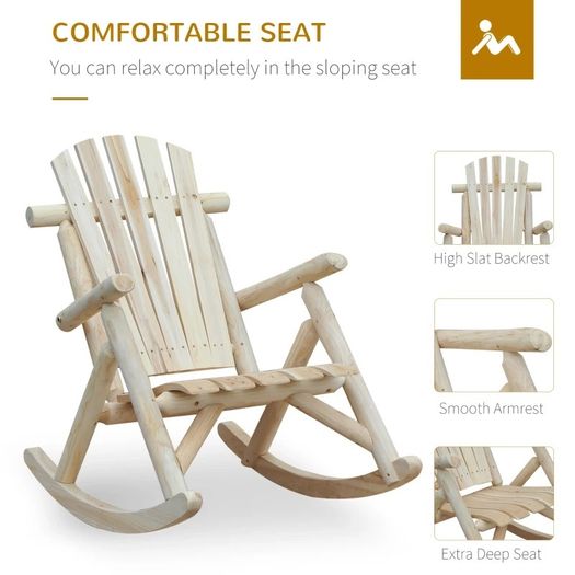 Cedar Wood Rocking Armchair, 96Lx66Wx98H cm (FREE SHIPPING)