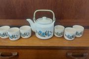 Lovely Vintage Japanese Teaset, with Six Small Cups and a Faux Bamboo Handled Teapot, Perfect for a Japanese Tea Ceremony
