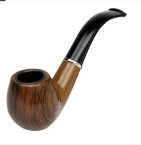 Classic Wood Grain Resin Pipe Chimney Filter Long Smoking Pipes Tobacco Pipe