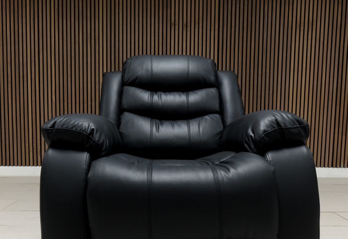 Roma recliner Sofa 3+2 seater black leather