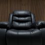 Roma recliner Sofa 3+2 seater black leather Image 3