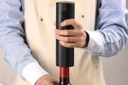 Electric Wine Opener Automatic Corkscrew with Aerator Pourer Foil Cutter One Click Button Battery Opener for Kitchen Bar Party