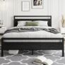4ft6 Double Bed Frames with Wooden Headboard Image 8