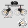 NEW SALE  Spot Light Fittings for Ceilings Adjustable in Matt Black Wire Cage Wall Spotlights with E14 Base Kitchen Spot Lights Industrial 2 Way Ceiling Light Bar for Indoor Hallway Living Room Shop Image 2