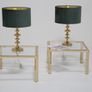 Vintage Pair of Brass and Glass Side Tables, Italy, 1970s Image 6