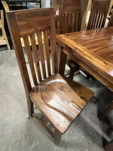 Solid Wood Dining Table & 8 Chairs