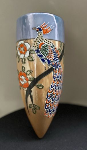 Vintage Japanese Hand Painted Wall Pocket