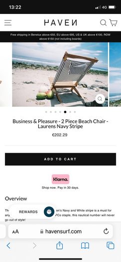 New Lauren navy stripe beach parasol by business and pleasure