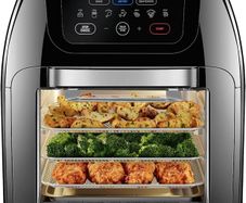 NEW SALE | Multifunctional Digital Air Fryer+ Rotisserie, Dehydrator, Convection Oven, 17 Presets Fry, Roast, Dehydrate, Bake, XL 10L Family Size, 1800W
