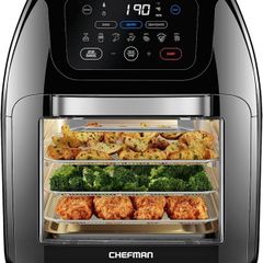 NEW SALE | Multifunctional Digital Air Fryer+ Rotisserie, Dehydrator, Convection Oven, 17 Presets Fry, Roast, Dehydrate, Bake, XL 10L Family Size, 1800W
