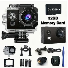 OURLIFE 1080P HD Action Camera with LCD Screen & Wide-Angle Lens - Outdoor Sports & Diving