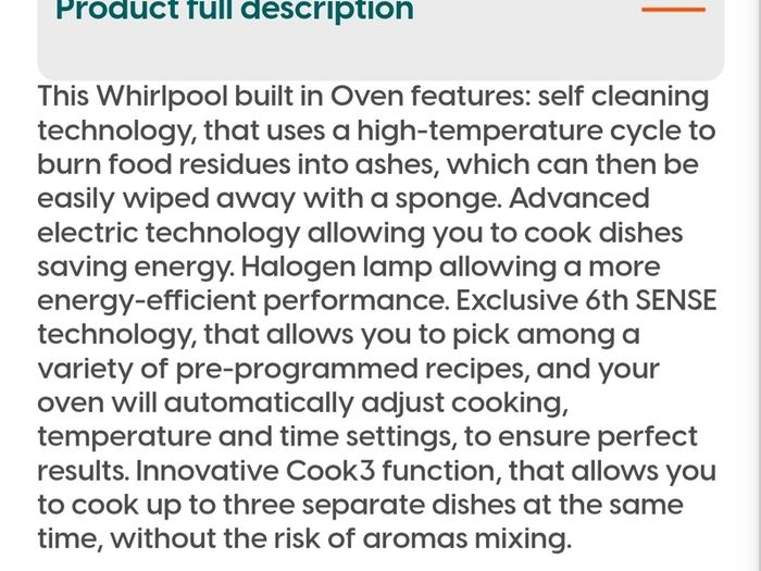 whirlpool oven and hob