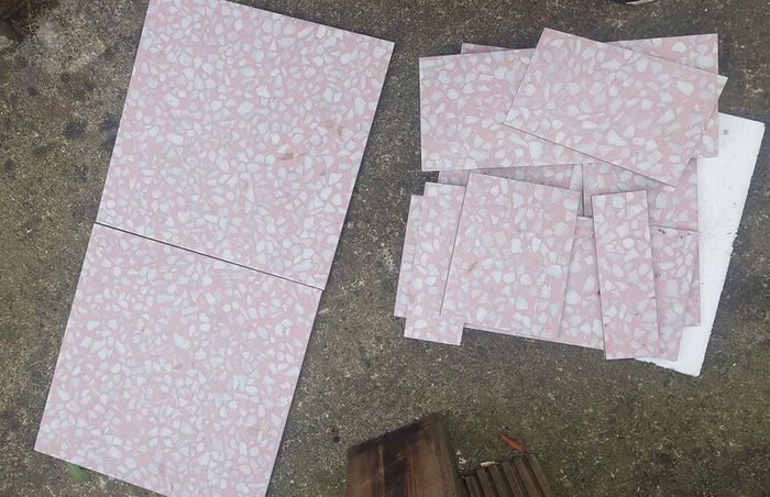 30cm x 30cm Vives Farnese Amalfi Rosa pink and white Italian mosaic ceramic tiles for sale