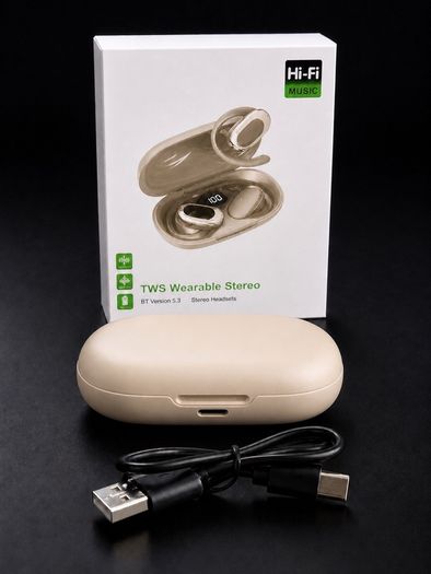 Open Ear Wireless Earbuds Bluetooth 5.3 Sport Headphones LED Display Ear Hook