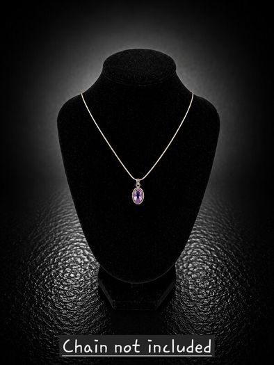 925 Vintage Sterling Silver Amethyst Pendant