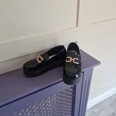 ladies loafer patent shoes