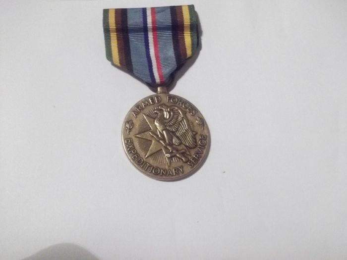 a armed forces expeditionary medal with it ribbon