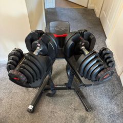41 kg each - Adjustable Dumbbells set with stand