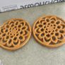 set of 2 Round Trivet Tea Pot Pan Stand Dining Kitchen Worktop Protection Cast Iron Image 4
