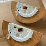 Wall Lights x2 wooden & glass Image 4