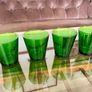 Set 4 Vintage Vereco France Small Forest Green Juice Glasses Tumblers MCM Image 10