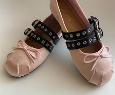 Pink Satin Ballet Flats Ballerina Shoes (MIU MIU lookalike ) Size EU 38