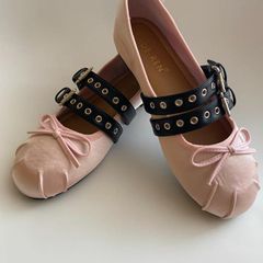 Pink Satin Ballet Flats Ballerina Shoes (MIU MIU lookalike ) Size EU 38
