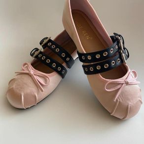Pink Satin Ballet Flats Ballerina Shoes (MIU MIU lookalike ) Size EU 38