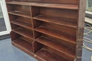 Bookcase Long slim former Ecclesiastical Vintage wooden 6ft long bookcase