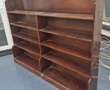 Bookcase Long slim former Ecclesiastical Vintage wooden 6ft long bookcase