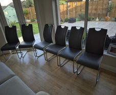Grey Leather Dining Chairs