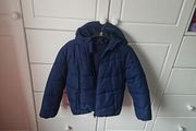 Navy boys padded fleece lined hooded coat with pockets