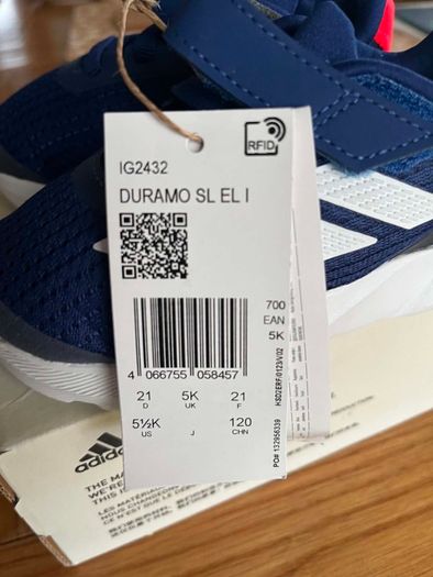 Adidas toddler runners size 5 UK