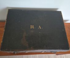 Antique Edwardian Gentleman's Leather Vanity Case Monogram RA