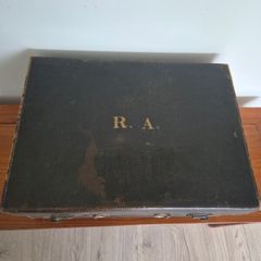 Antique Edwardian Gentleman's Leather Vanity Case Monogram RA