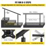 Stair Railing Kit, 152.4 cm Handrails for Outdoor 0-5 Steps, Adjustable Angle Black Aluminum Stair Handrail, Indoor & Outdoor Stairs for the Elderly Image 2