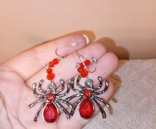 Halloween spider earrings