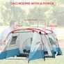 6-8 Person Tunnel Tent, Camping Tent with Bedroom, Living Room, Sewn-in Floor, 3 Doors and Carry Bag, 2000mm Water Column for Fishing, Hiking, Sports, and Traveling, Blue Image 5
