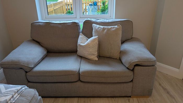 Comfortable 3-Seater & 2-Seater Grey Fabric Couch